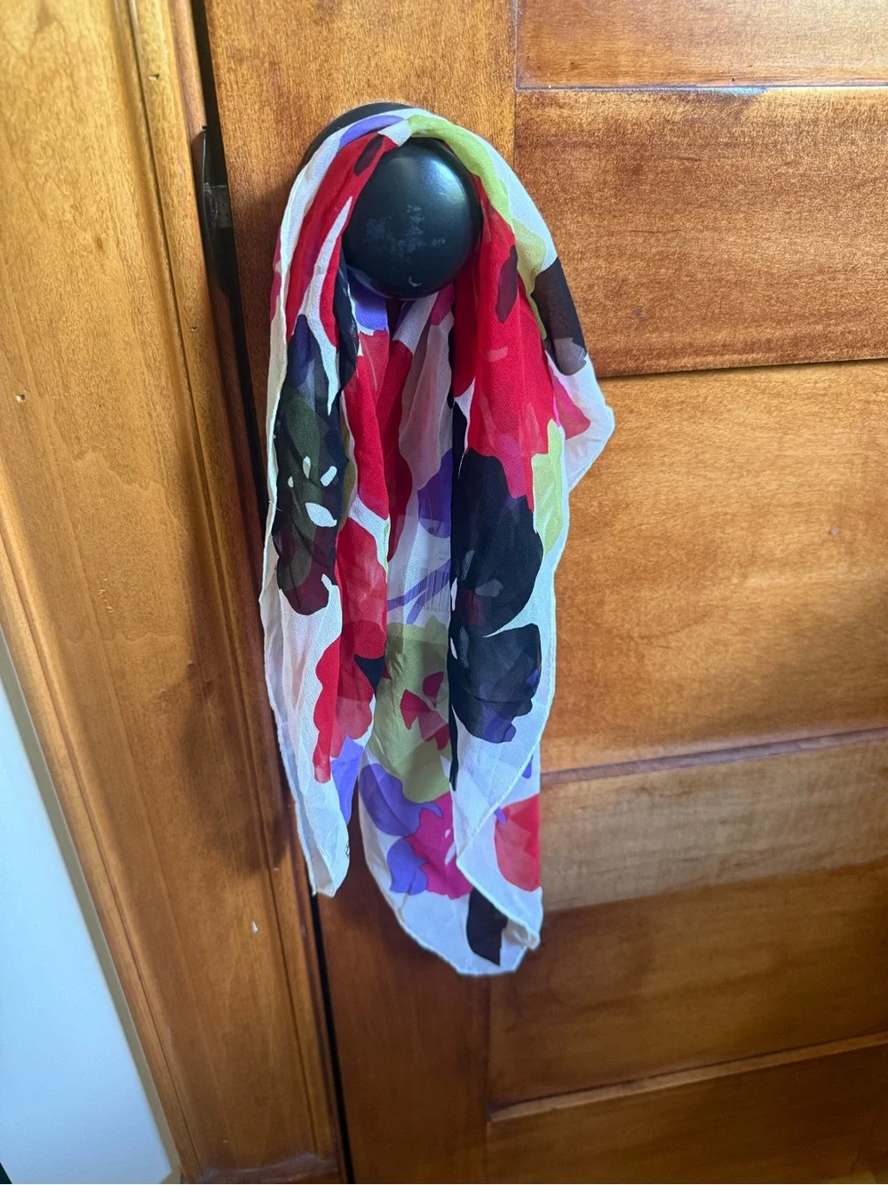 Anne Klein 100% Silk 20”x20” Floral Scarf in Red, Black, Purple, Pink, Green